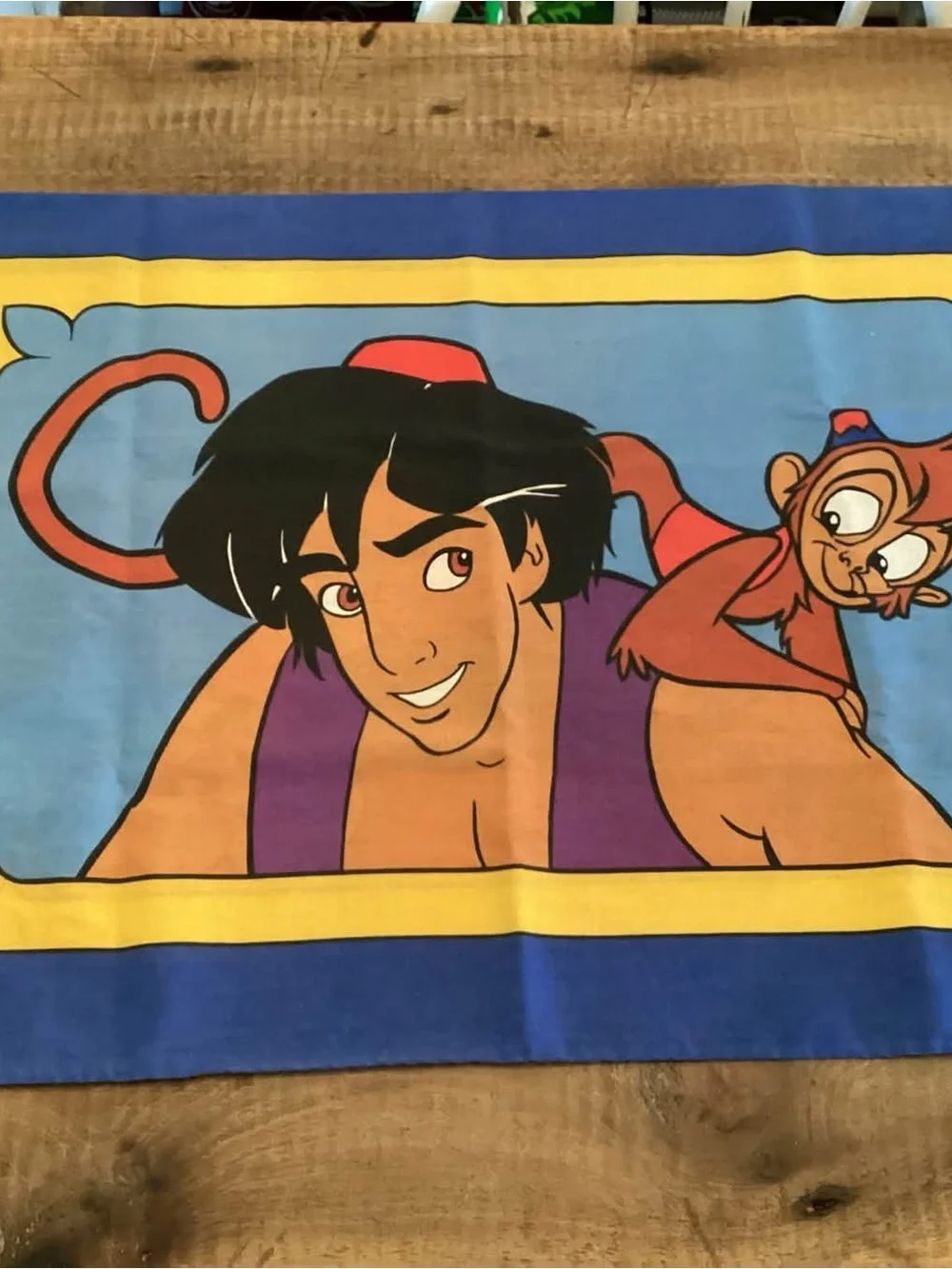 Disney Aladdin Pillowcase in Blue, Purple, Yellow and Brown